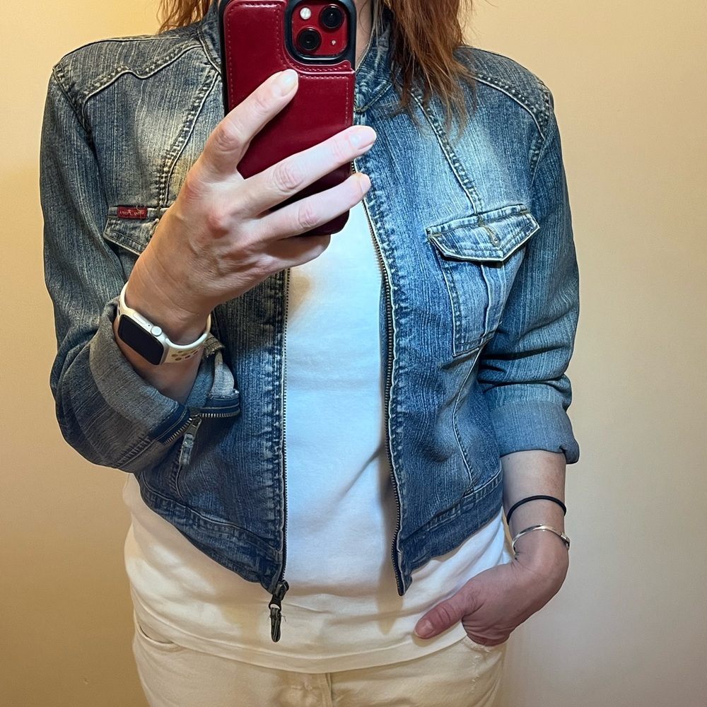 Vintage Foxy Jeans cropped jean jacket
